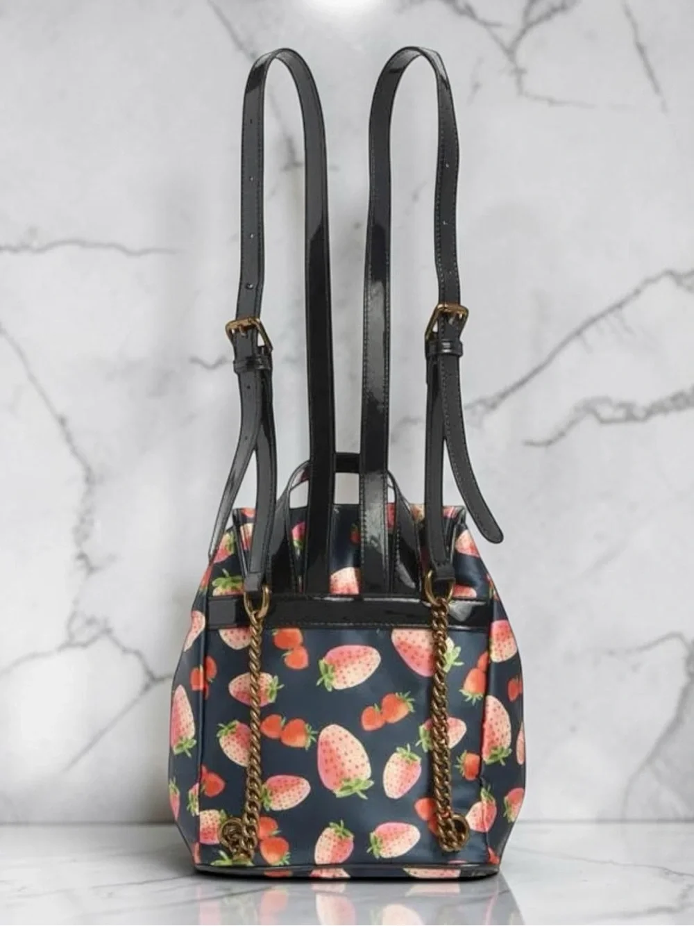 Kurt Geiger NWT Portobello Strawberry Print Nylon Backpack